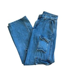Women’s Denim Blue Cargo Pants